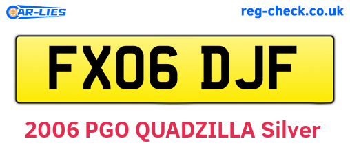 FX06DJF are the vehicle registration plates.