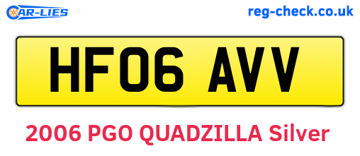 HF06AVV are the vehicle registration plates.