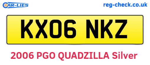 KX06NKZ are the vehicle registration plates.