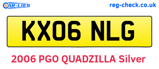 KX06NLG are the vehicle registration plates.