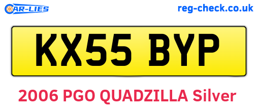 KX55BYP are the vehicle registration plates.