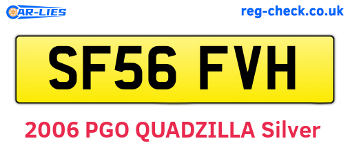SF56FVH are the vehicle registration plates.