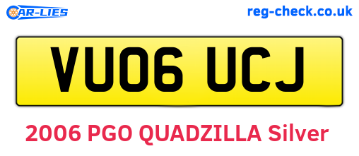 VU06UCJ are the vehicle registration plates.