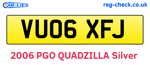 VU06XFJ are the vehicle registration plates.