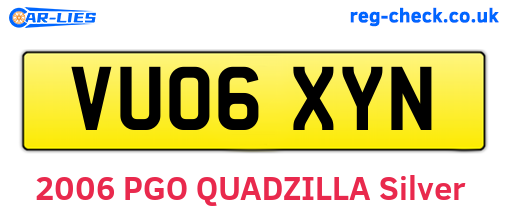 VU06XYN are the vehicle registration plates.