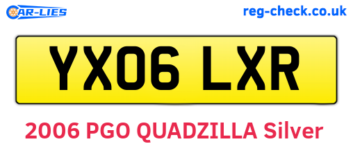 YX06LXR are the vehicle registration plates.