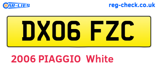 DX06FZC are the vehicle registration plates.