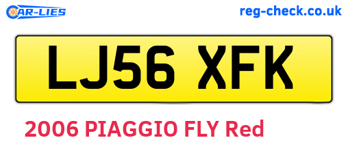 LJ56XFK are the vehicle registration plates.
