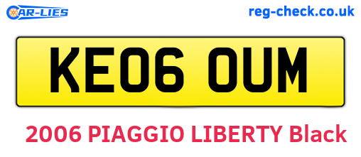 KE06OUM are the vehicle registration plates.