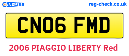 CN06FMD are the vehicle registration plates.