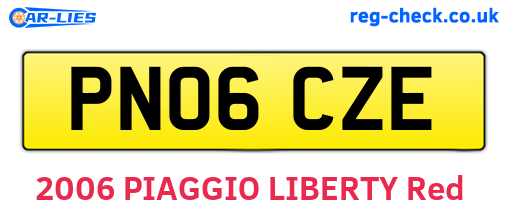 PN06CZE are the vehicle registration plates.