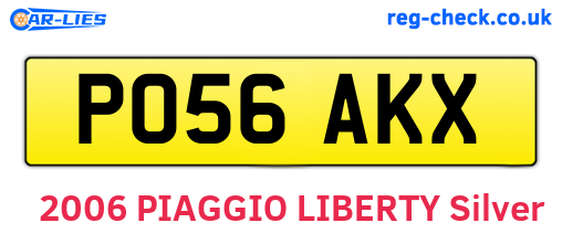 PO56AKX are the vehicle registration plates.