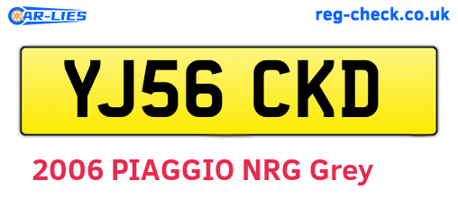 YJ56CKD are the vehicle registration plates.