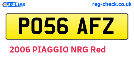 PO56AFZ are the vehicle registration plates.