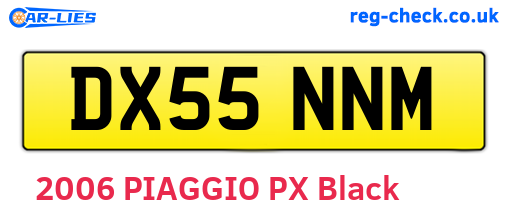 DX55NNM are the vehicle registration plates.