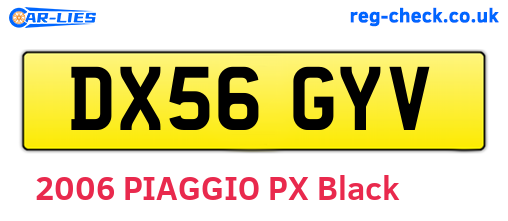 DX56GYV are the vehicle registration plates.