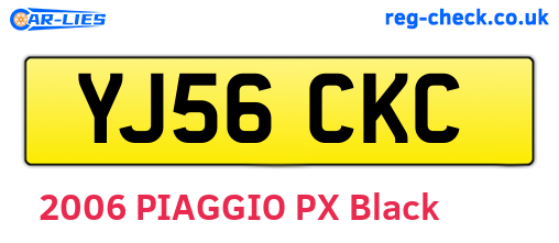 YJ56CKC are the vehicle registration plates.