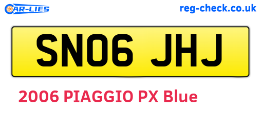SN06JHJ are the vehicle registration plates.