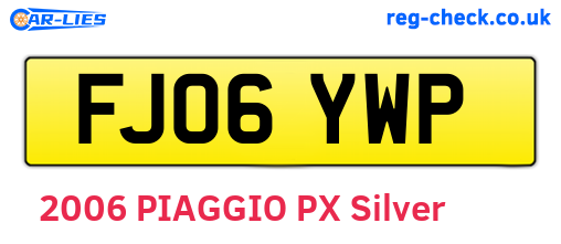 FJ06YWP are the vehicle registration plates.