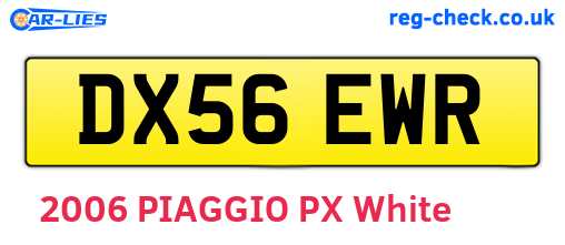 DX56EWR are the vehicle registration plates.