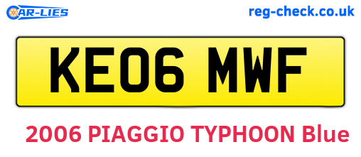 KE06MWF are the vehicle registration plates.