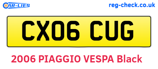 CX06CUG are the vehicle registration plates.