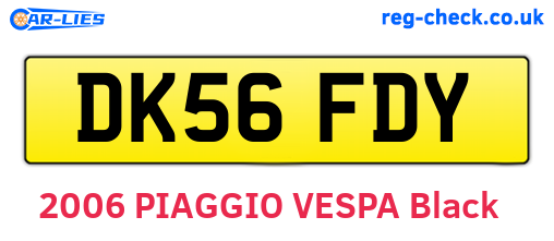 DK56FDY are the vehicle registration plates.