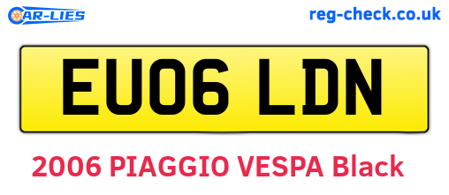 EU06LDN are the vehicle registration plates.