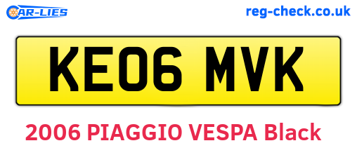 KE06MVK are the vehicle registration plates.