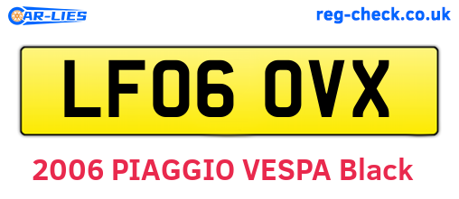 LF06OVX are the vehicle registration plates.