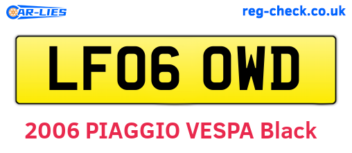 LF06OWD are the vehicle registration plates.