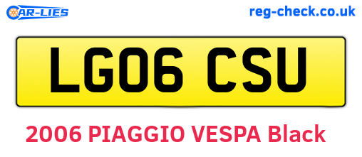 LG06CSU are the vehicle registration plates.