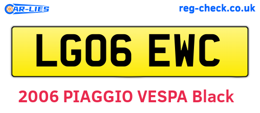LG06EWC are the vehicle registration plates.
