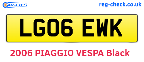 LG06EWK are the vehicle registration plates.