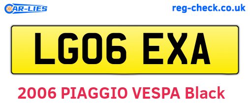 LG06EXA are the vehicle registration plates.