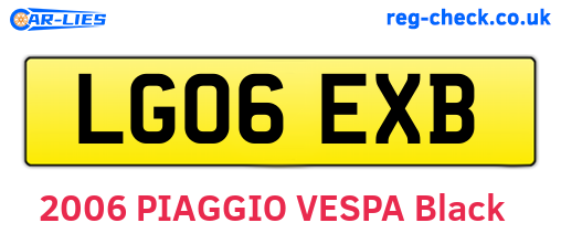 LG06EXB are the vehicle registration plates.