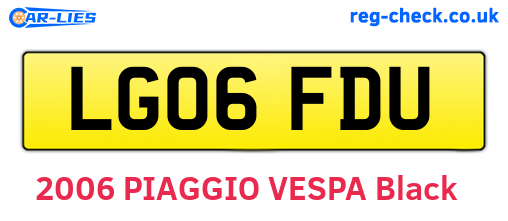 LG06FDU are the vehicle registration plates.