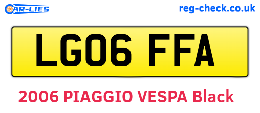 LG06FFA are the vehicle registration plates.