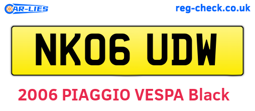 NK06UDW are the vehicle registration plates.