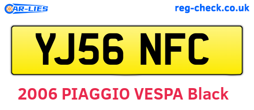 YJ56NFC are the vehicle registration plates.