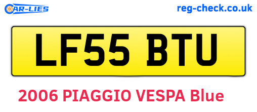 LF55BTU are the vehicle registration plates.