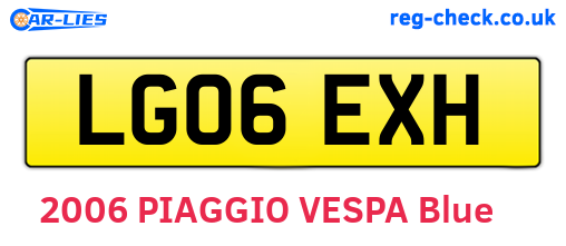 LG06EXH are the vehicle registration plates.