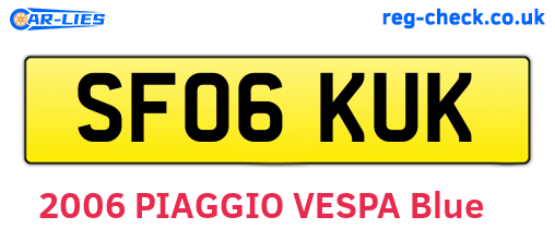 SF06KUK are the vehicle registration plates.