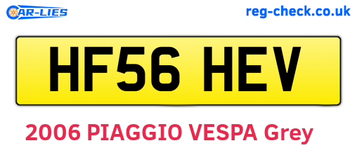 HF56HEV are the vehicle registration plates.