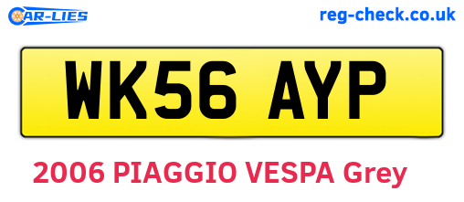 WK56AYP are the vehicle registration plates.
