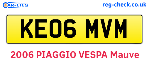 KE06MVM are the vehicle registration plates.
