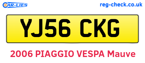 YJ56CKG are the vehicle registration plates.