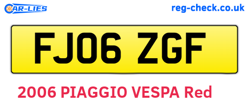 FJ06ZGF are the vehicle registration plates.