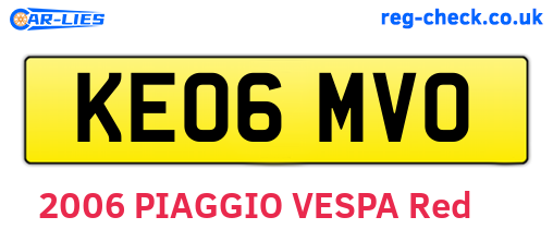 KE06MVO are the vehicle registration plates.
