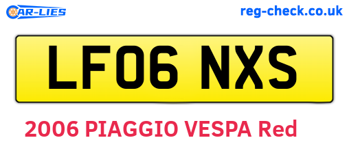 LF06NXS are the vehicle registration plates.